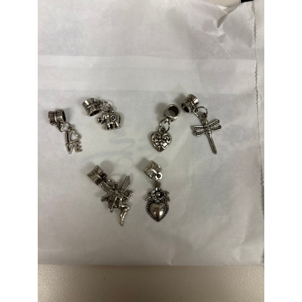 6 silver colored charms for‎ charm bracelet